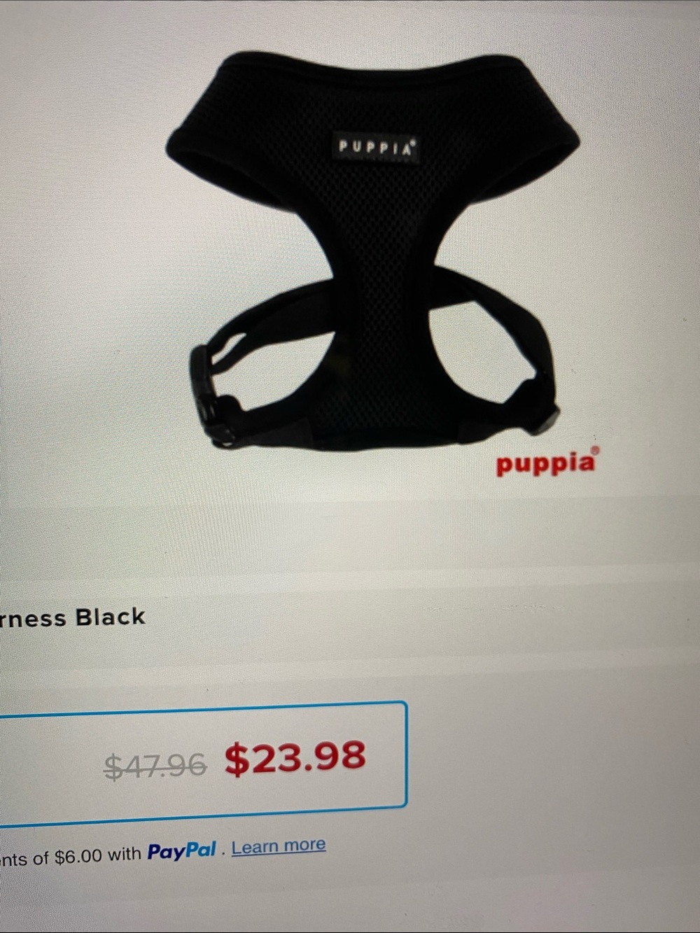 Puppia Black Fully Adjustable Doggie 🐶 Soft Harness Freshly Washed
